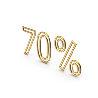 Percentage 70 Gold PNG & PSD Images