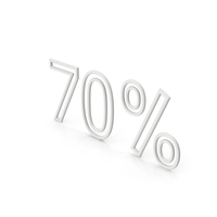 White 70% Symbol PNG & PSD Images