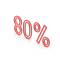 Percentage 80 Red PNG & PSD Images