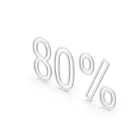 White 80% Symbol PNG & PSD Images