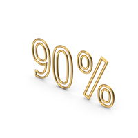 Percentage 90 Gold PNG & PSD Images