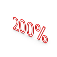 Red 200% Symbol PNG & PSD Images