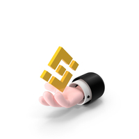 Binance Symbol In Cartoon Hand PNG & PSD Images