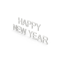 White Happy New Year Sign PNG & PSD Images