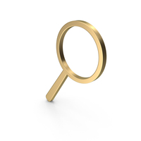 Golden Magnifier Without Glass PNG & PSD Images