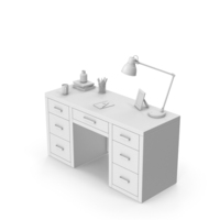 Monochrome Desk Set PNG & PSD Images