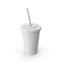 Monochrome Cup With Straw PNG & PSD Images