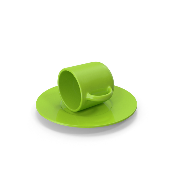 Green Cup & Saucer PNG & PSD Images