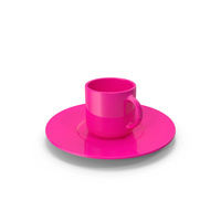 Pink Cup & Saucer PNG & PSD Images