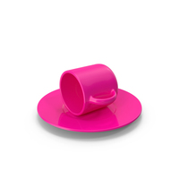 Cup And Saucer Pink PNG & PSD Images