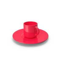Cup And Saucer Red PNG & PSD Images