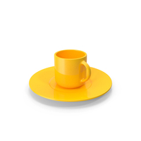 Yellow Cup & Saucer PNG & PSD Images