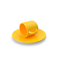 Yellow Cup & Saucer PNG & PSD Images