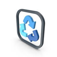 Blue Recycle Symbol PNG & PSD Images
