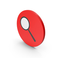 Red & White Magnifier Symbol PNG & PSD Images