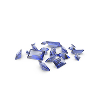 Baguette Cut Blue Sapphires PNG & PSD Images