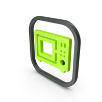 Green Microwave Symbol PNG & PSD Images
