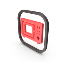 Red Microwave Symbol PNG & PSD Images