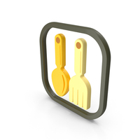 Yellow Cutlery Symbol PNG & PSD Images