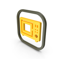 Yellow Microwave Symbol PNG & PSD Images