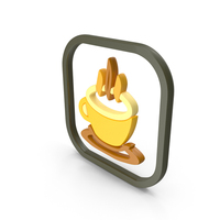 Yellow Coffee Cup Symbol PNG & PSD Images
