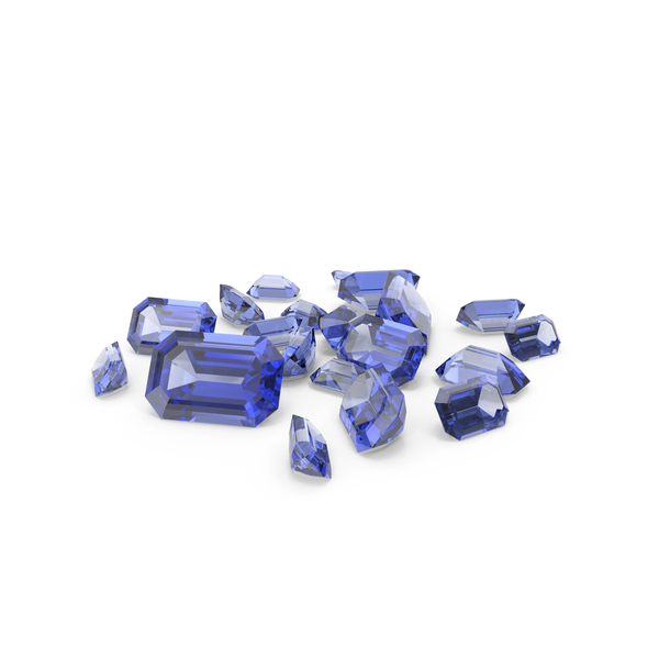 Emerald Cut Blue Sapphires PNG & PSD Images