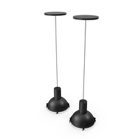 Dual Black Ceiling Lamps PNG & PSD Images