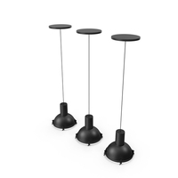 Triple Black Ceiling Lamps PNG & PSD Images