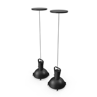 Dual Black Ceiling Lamps PNG & PSD Images