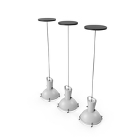 Triple White Ceiling Lamps PNG & PSD Images