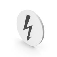White Circular High Voltage Symbol PNG & PSD Images