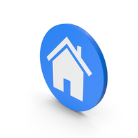Blue Circular Home Symbol PNG & PSD Images