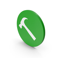 绿色圆形锤子符号PNG和PSD图像
