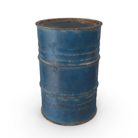 Rusty Blue Metal Barrel PNG & PSD Images