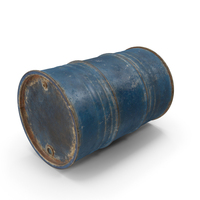 Fallen Blue Rusty Metal Barrel PNG & PSD Images