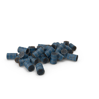 Metal Barrel Rusty Blue Multi Posed PNG & PSD Images