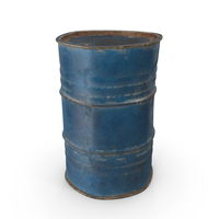Blue Deformed Rusty Metal Barrel PNG & PSD Images