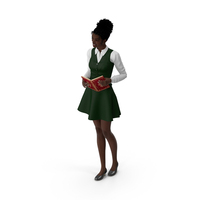 Black Teenage Schoolgirl Standing Pose PNG & PSD Images