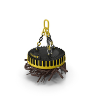 Lifting Industrial Electromagnet With Scrap Metal PNG & PSD Images