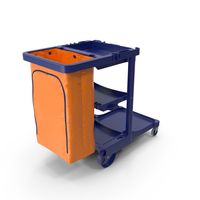 Multi Shelf Cleaning Cart with Bag PNG & PSD Images