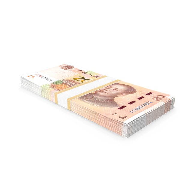 Pack of Chinese 20 Yuan 2019 Banknotes PNG & PSD Images