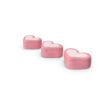 Pink and White Marshmallow Hearts PNG & PSD Images