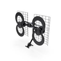 Quad Loop UHF Multi Directional Antenna PNG & PSD Images