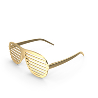 Shutter Shades Gold Glasses PNG & PSD Images