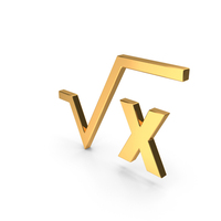 Golden Square Root Of X Symbol PNG & PSD Images