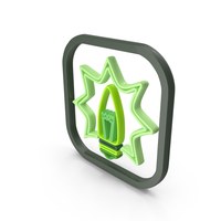 Green Glowing Lamp Symbol PNG & PSD Images