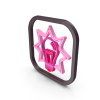 Pink Glowing Bulb Symbol PNG & PSD Images