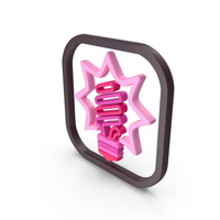 Pink Glowing CFL Lamp Symbol PNG & PSD Images