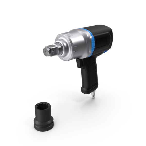 Air Impact Wrench with Wrench Head PNG & PSD Images