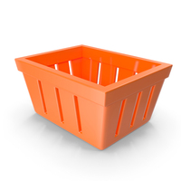 Cartoon  Orange Shopping Basket Without Handles PNG & PSD Images